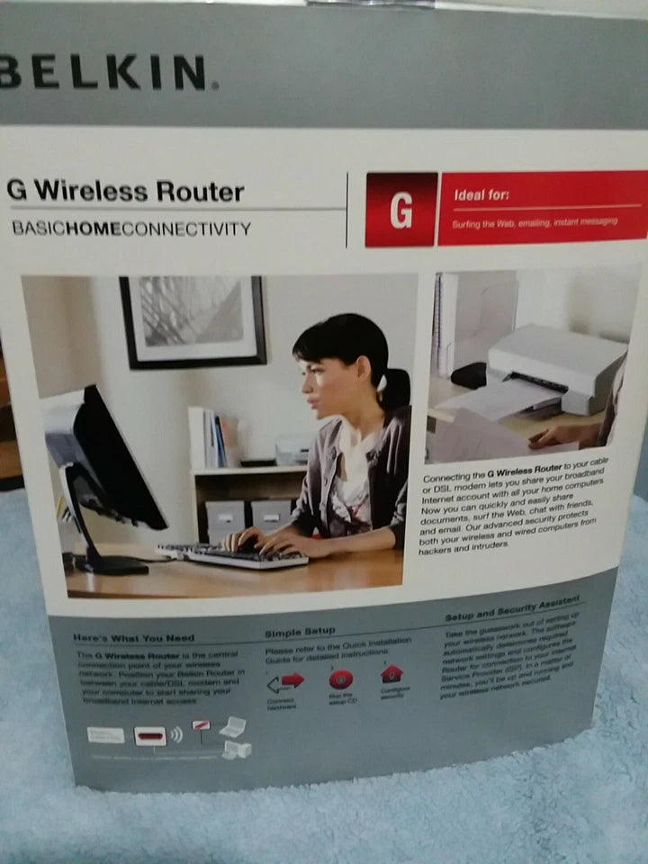 Belkin G WIRELESS ROUTER In Box Simple Setup With Instructions