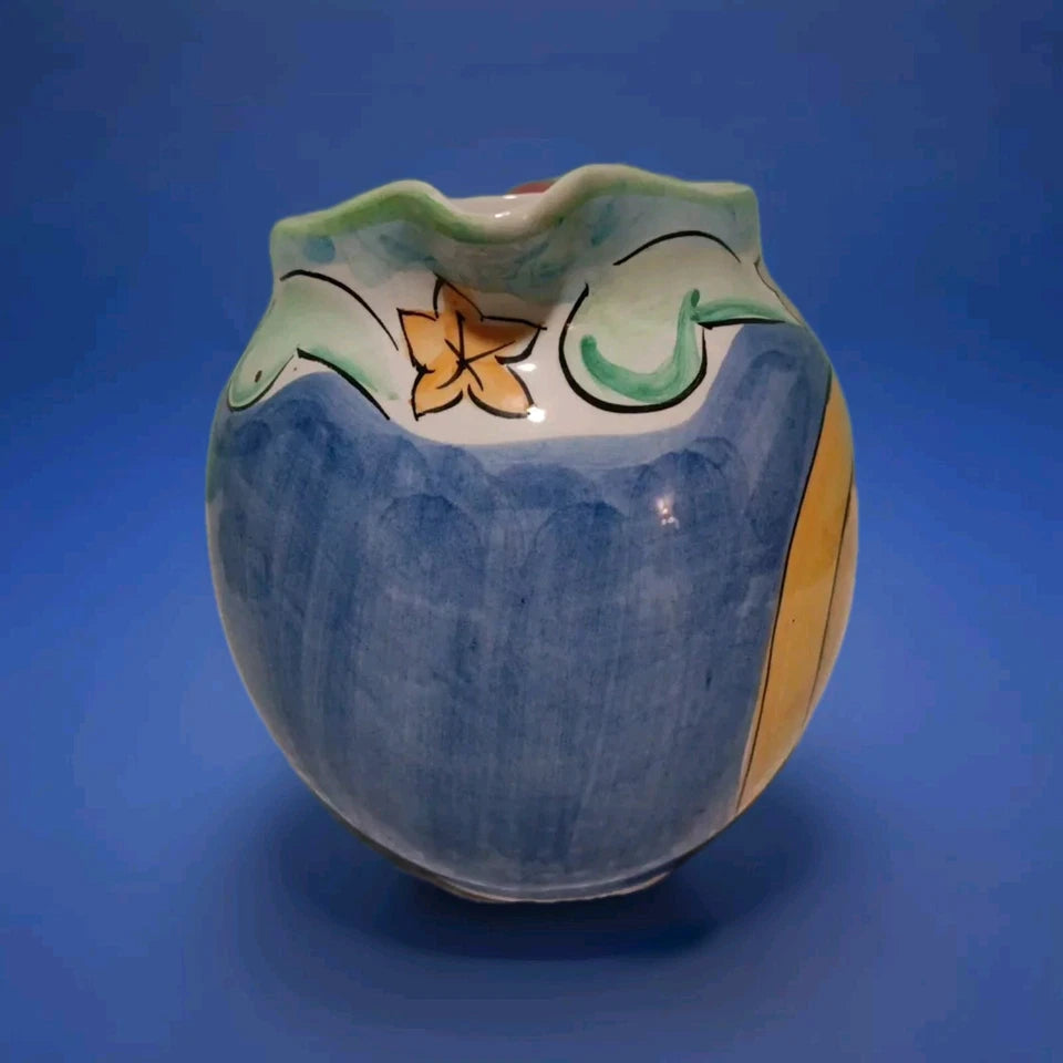Bella Ceramica vintage Pitcher Nautical Design Hand Painted
