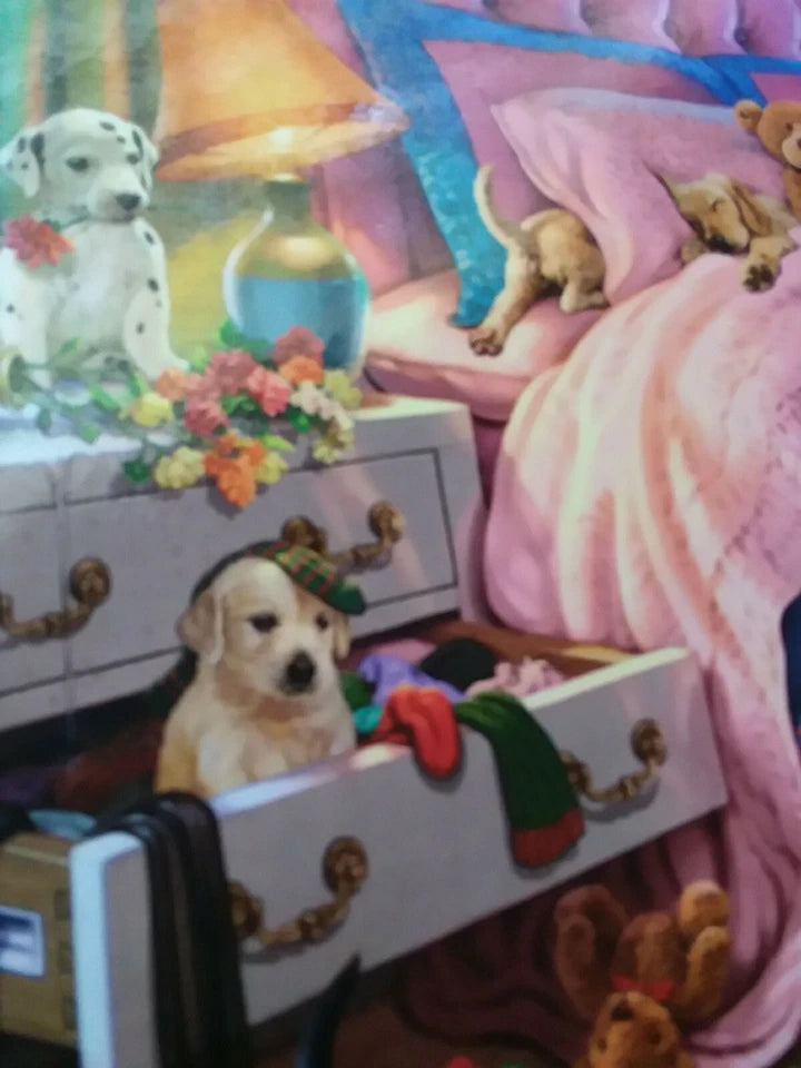 BUFFALO DOG DAYS Steve Read Jigsaw Puzzle, Messy Pups 750 Pieces