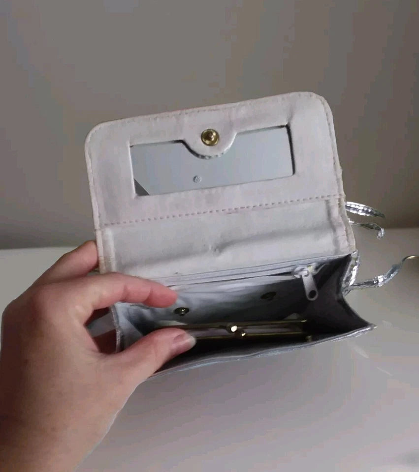 Dalila Clutch Purse - Silver Mini Handbag/Clutch bag