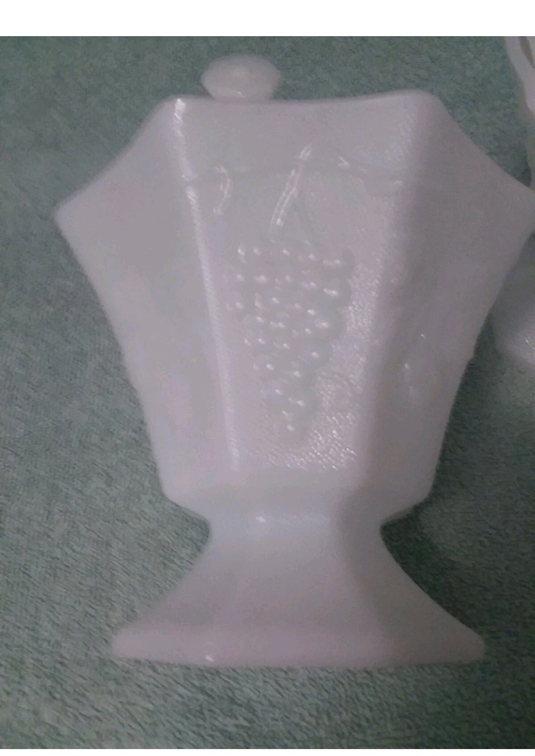 white fruit candy dish with grapes on it