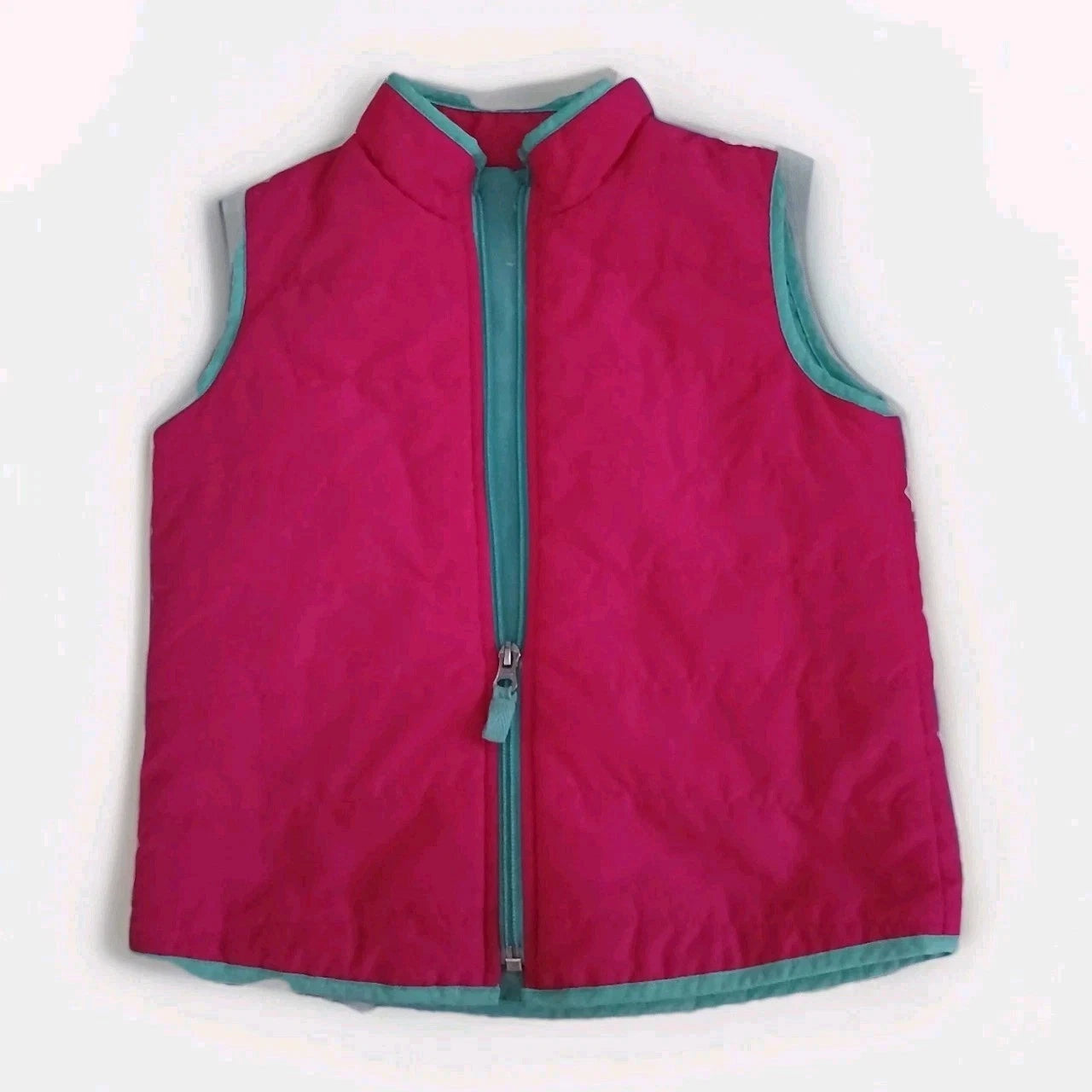Girls JK Hot Pink &amp; Turquoise Puffer Vest