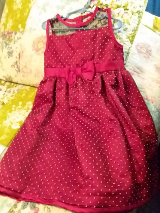 Penelope Mack Girls Tutu Polkadot Dress - Size 6 Red