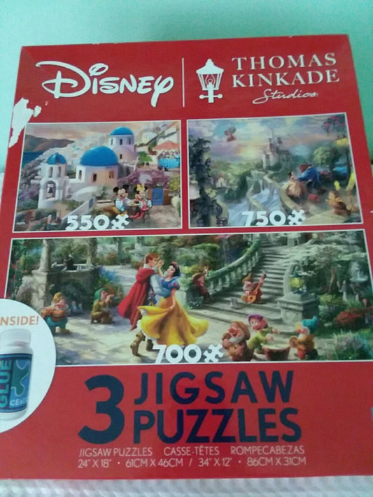 3 In 1 jigsaw puzzle  Disney Princess / Ceaco/Thomas Kinkade Studios /