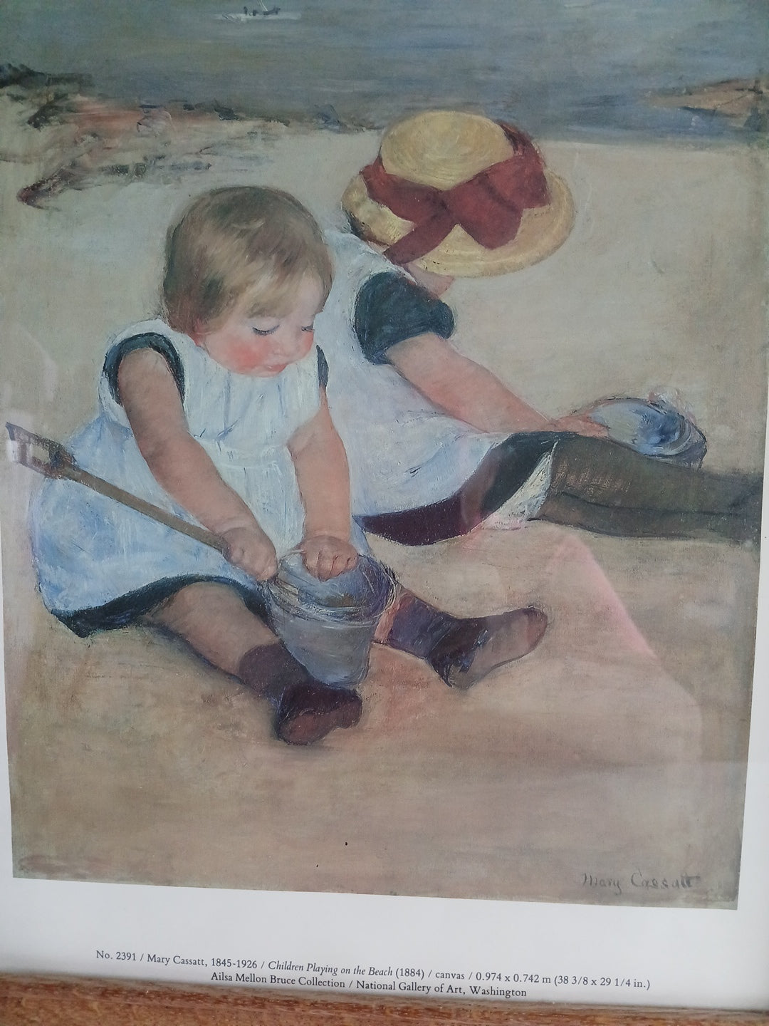 Framed Art by Mary Cassatt Children Playing On The Beach 1884