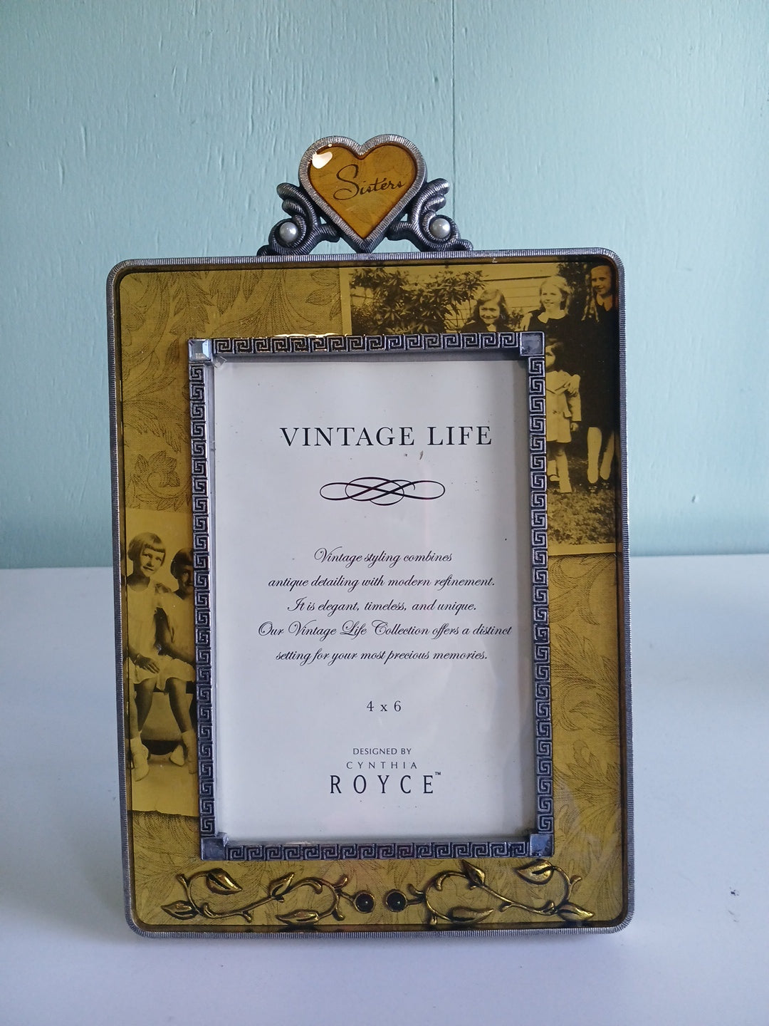 Vintage Life Metal 4x6 Picture Frame By Thompson- Sisters Theme
