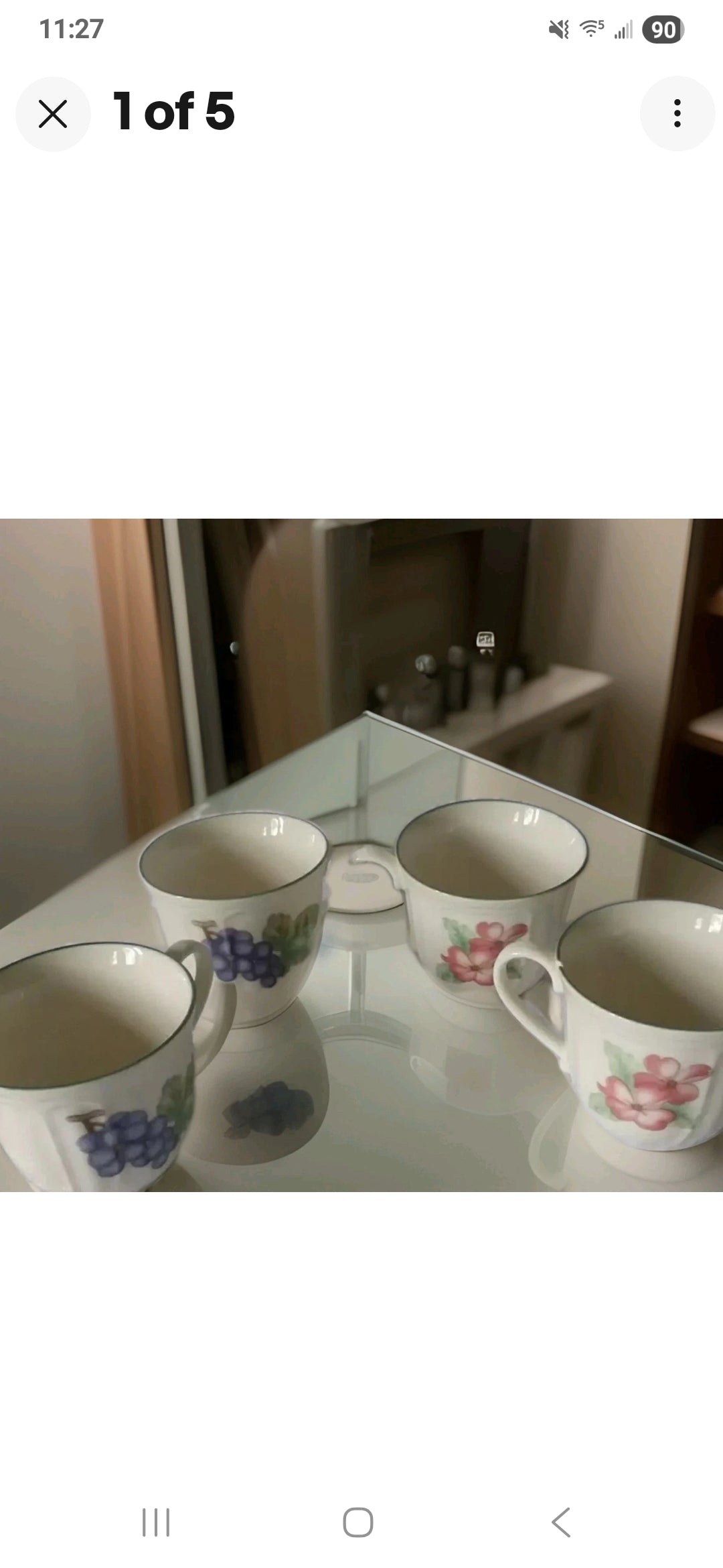 Vintage EPOCH Cups Lot of 4 - Floral Design