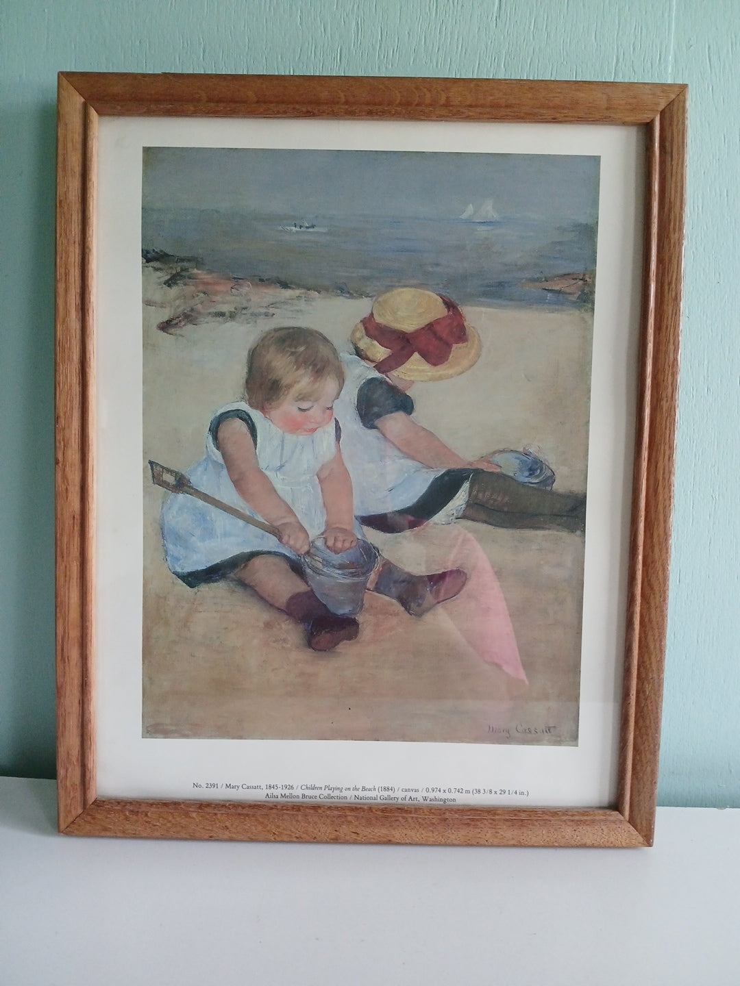 Framed Art by Mary Cassatt Children Playing On The Beach 1884