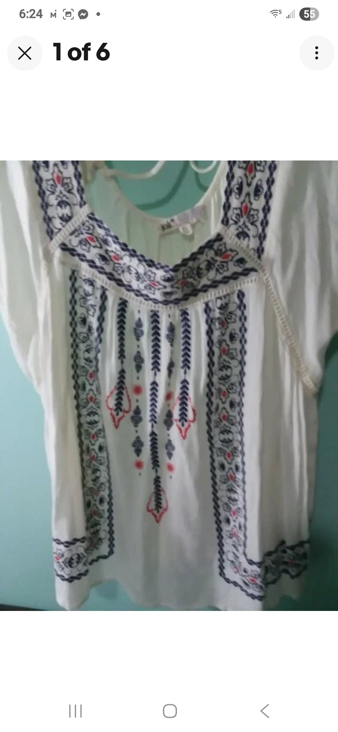 Embroidered Ladies Blouse XL Country Girl Style