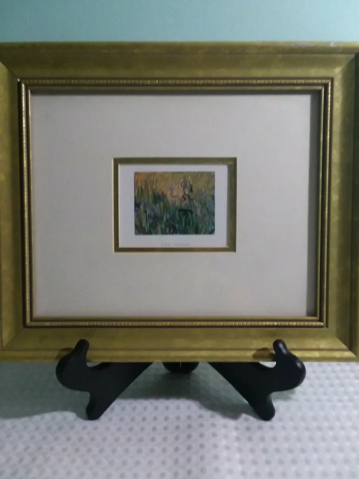 2 Van Gogh Framed Prints "Irises Near Arles"/"Imperial Firtileries Copper vase"